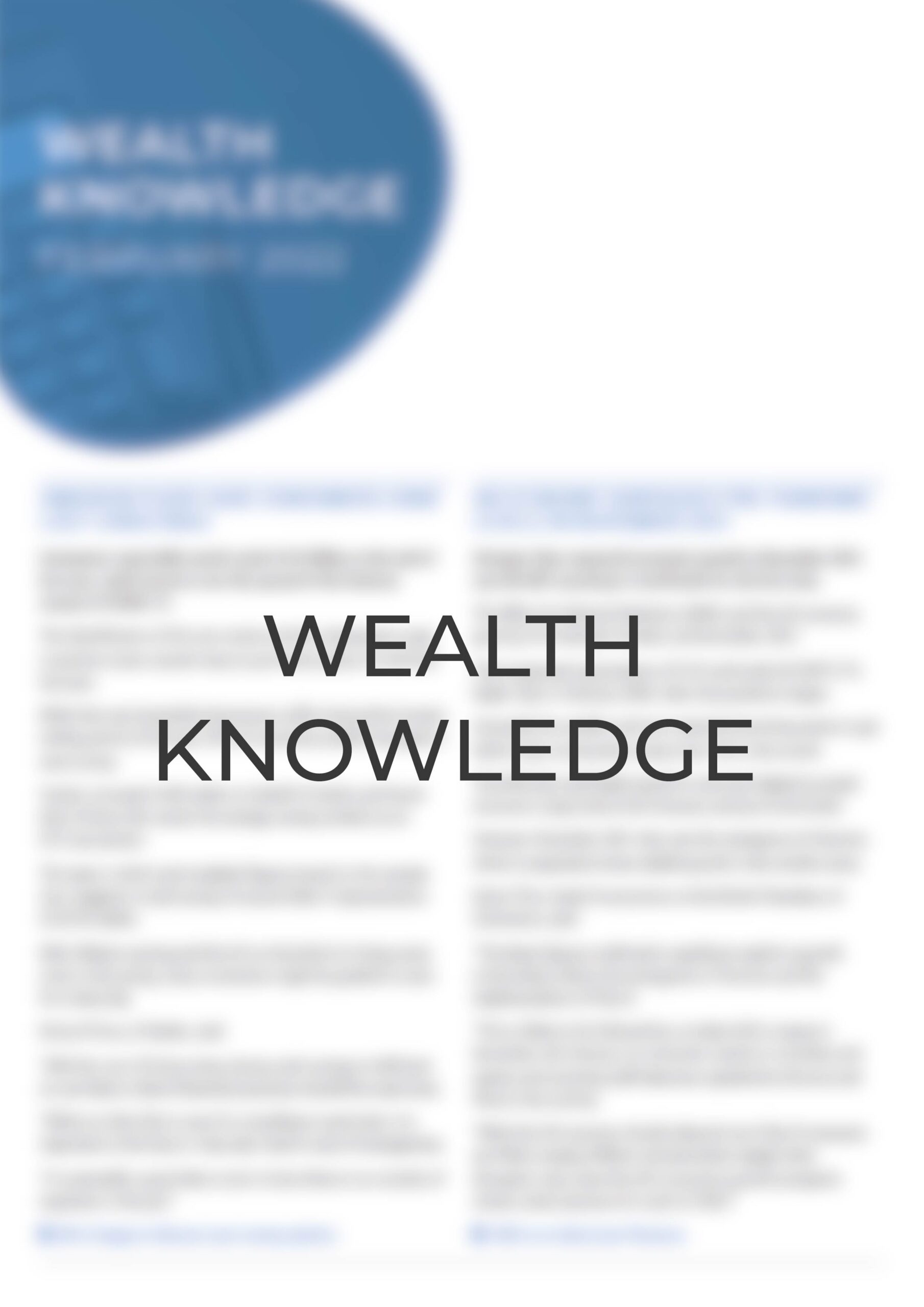 Wealth Knowledge Newsletter - August 2021